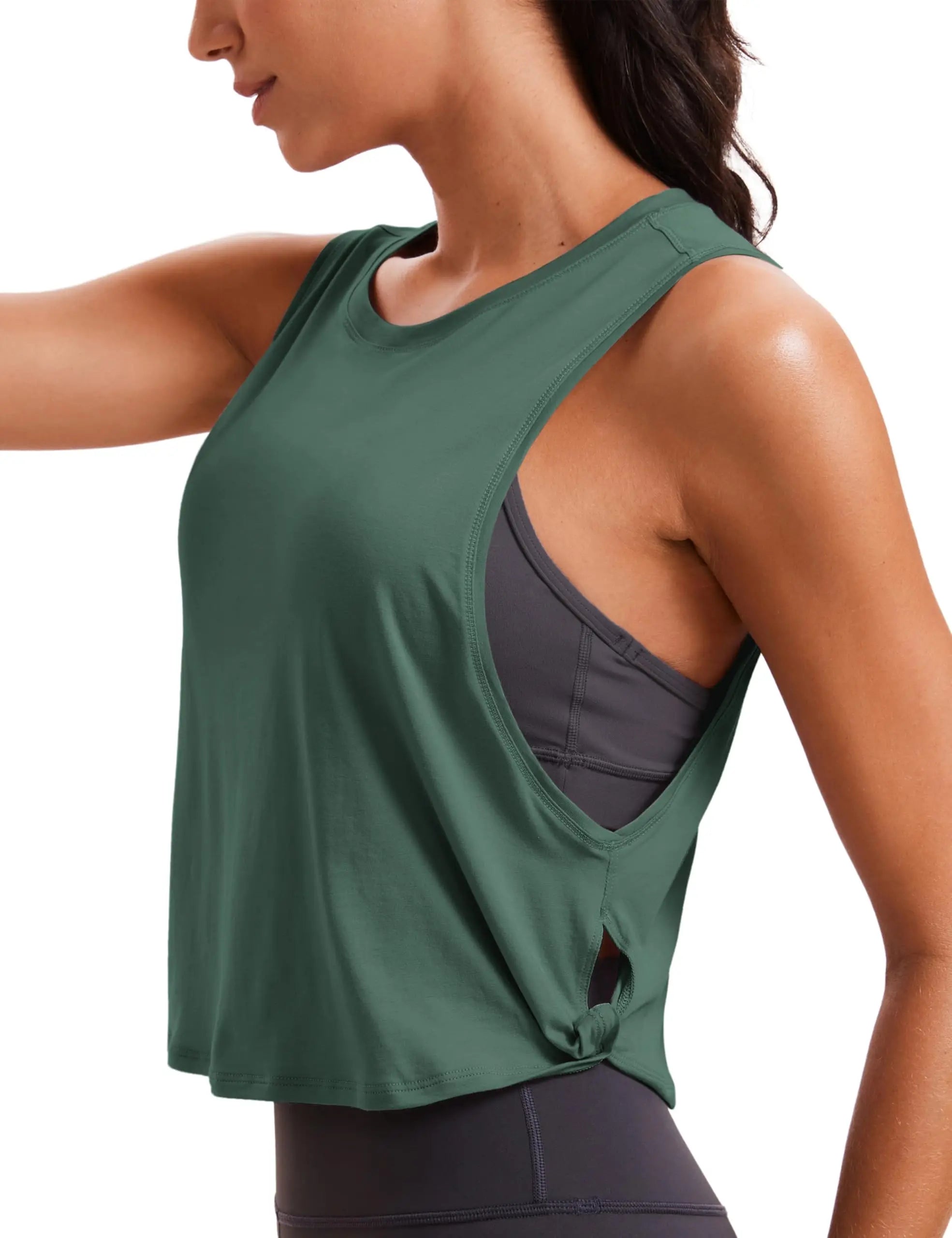 Womenn's Workout Sport Athletic Yoga Running Gym Loose Crop Sleeveless Shirts