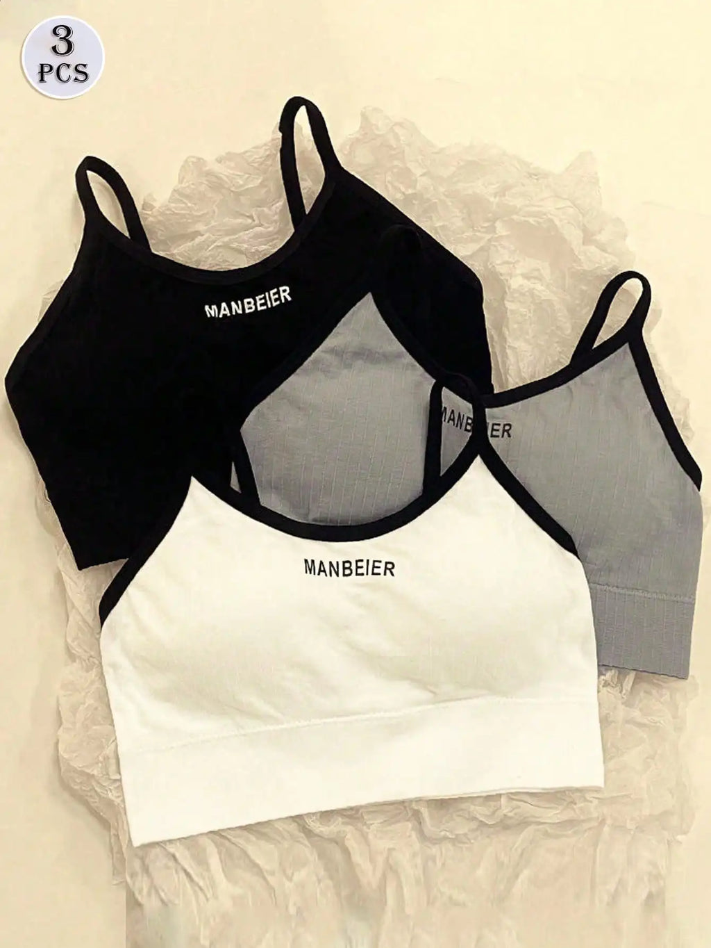 3-Pack Yoga Women's Bras, with Bra Pads