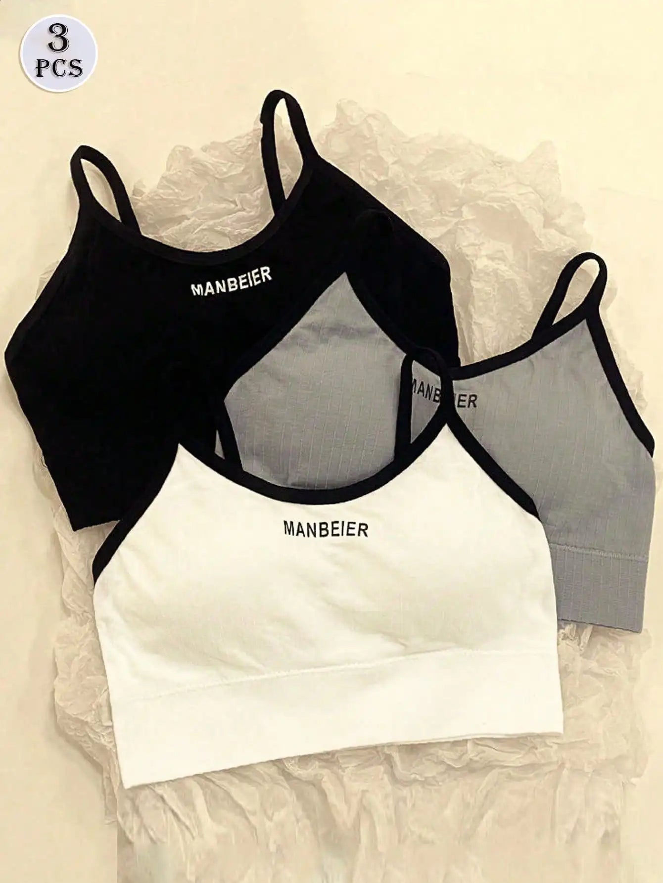 3-Pack Yoga Women's Bras, with Bra Pads