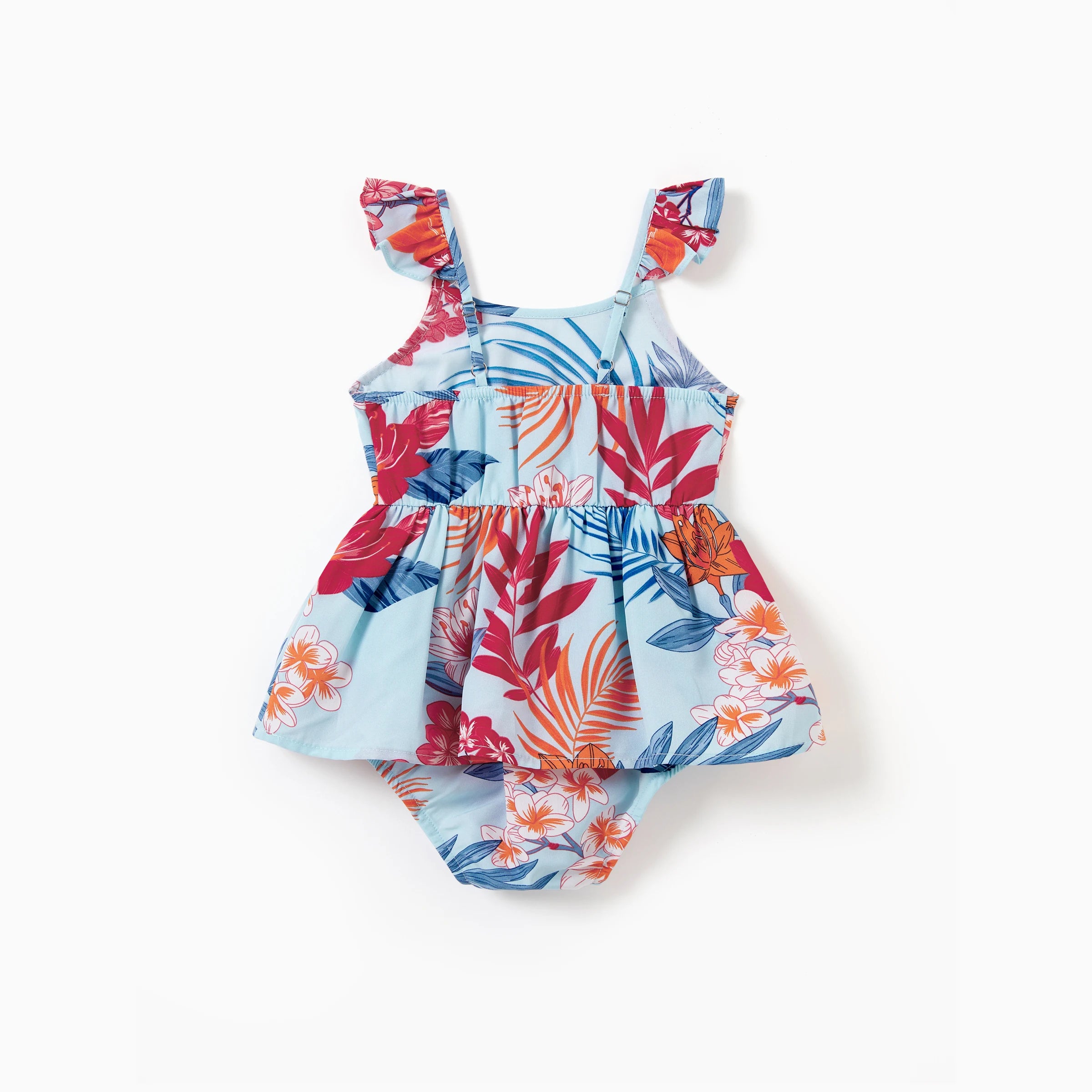 Matching Family Tropical Floral Jumpsuits for Vacation Beachwear