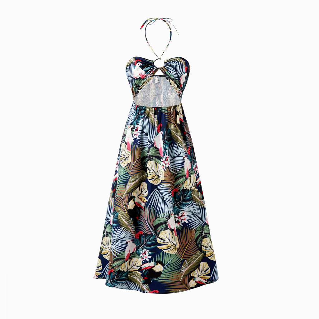 Couples Matching Hawaiian Set With Tropical Print