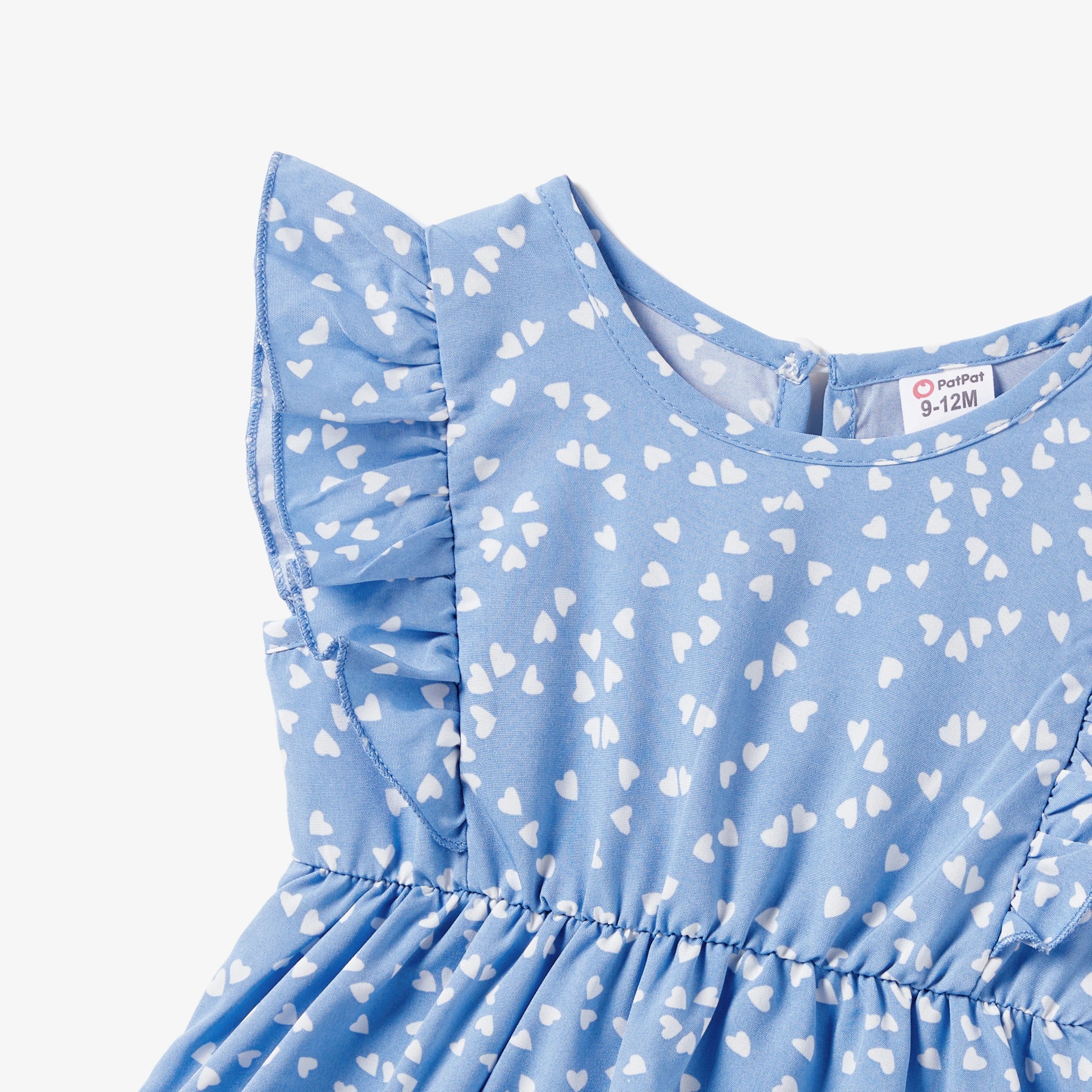 100% Cotton Matching Mother-Daughter Dot Print Ruffle Wrap Dress Set