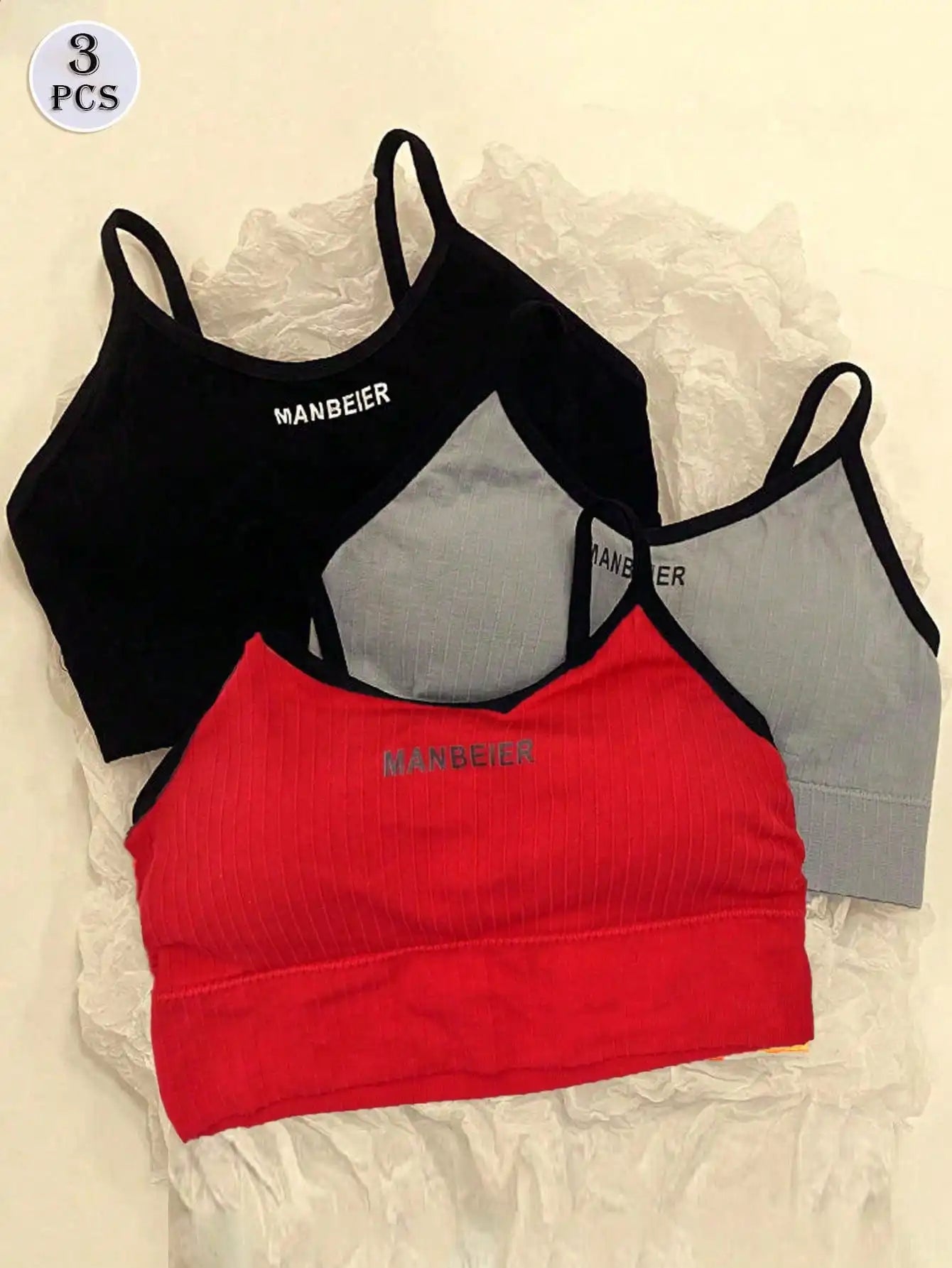 3-Pack Yoga Women's Bras, with Bra Pads