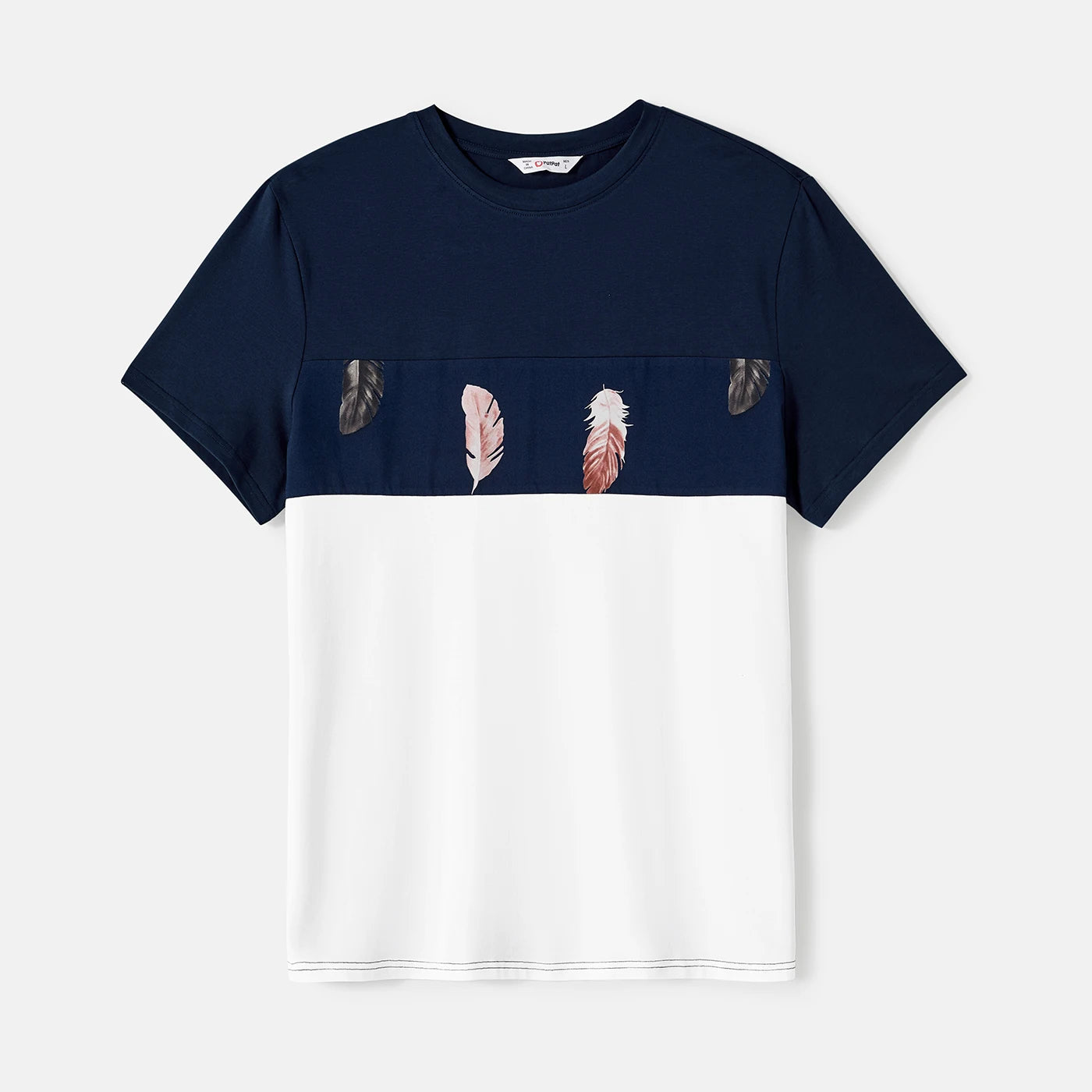 Matching Feather Print Belted Cami Dresses and Short-sleeve Tee Sets