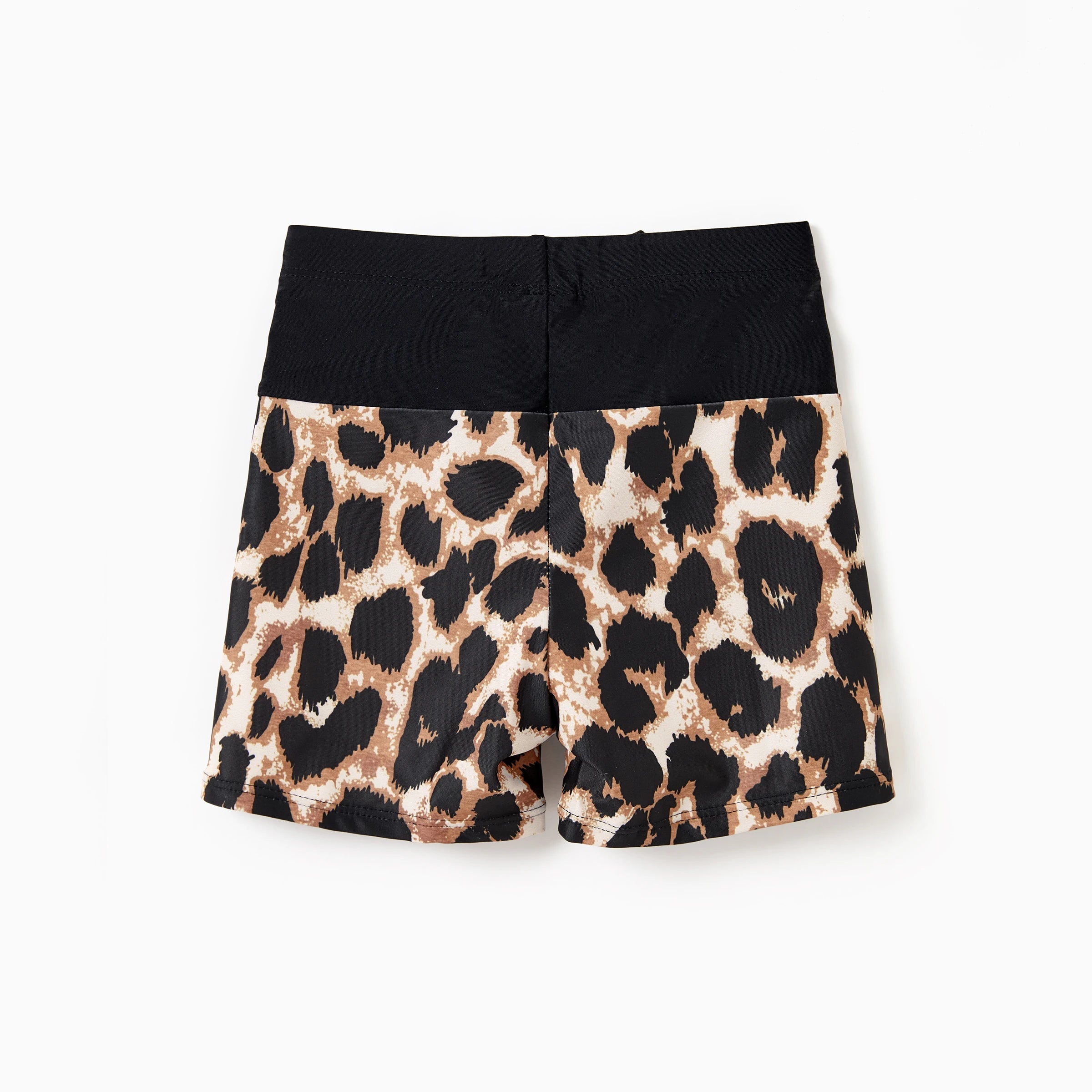 Family Matching Leopard Panel Piece Swimsuit / Swim Trunk Shorts