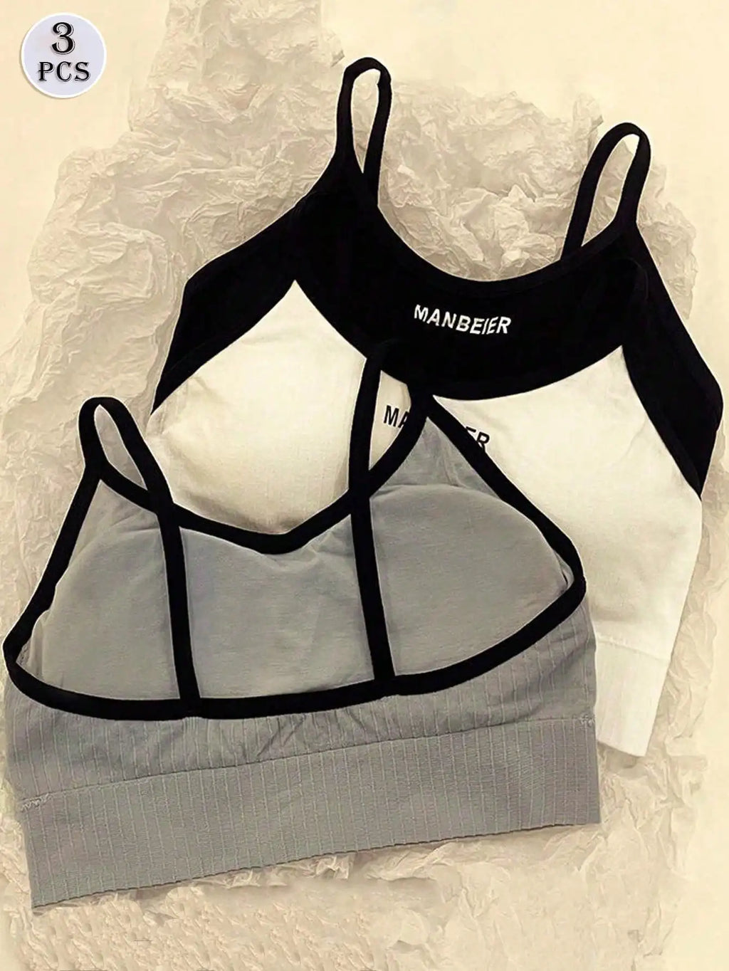 3-Pack Yoga Women's Bras, with Bra Pads