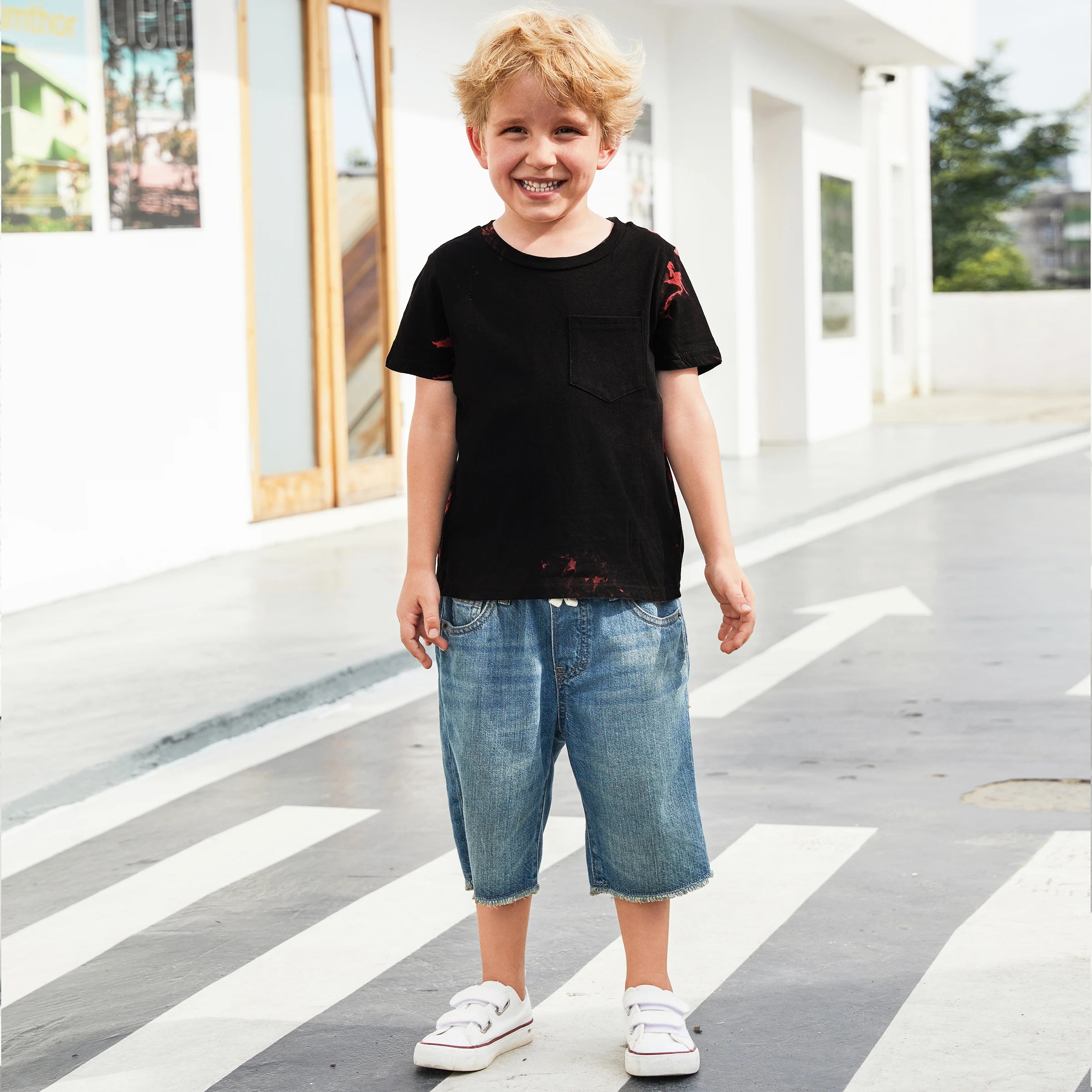 Family Matching Outfits Tie-Dyed Cotton Casual Romper T-Shirt Dress