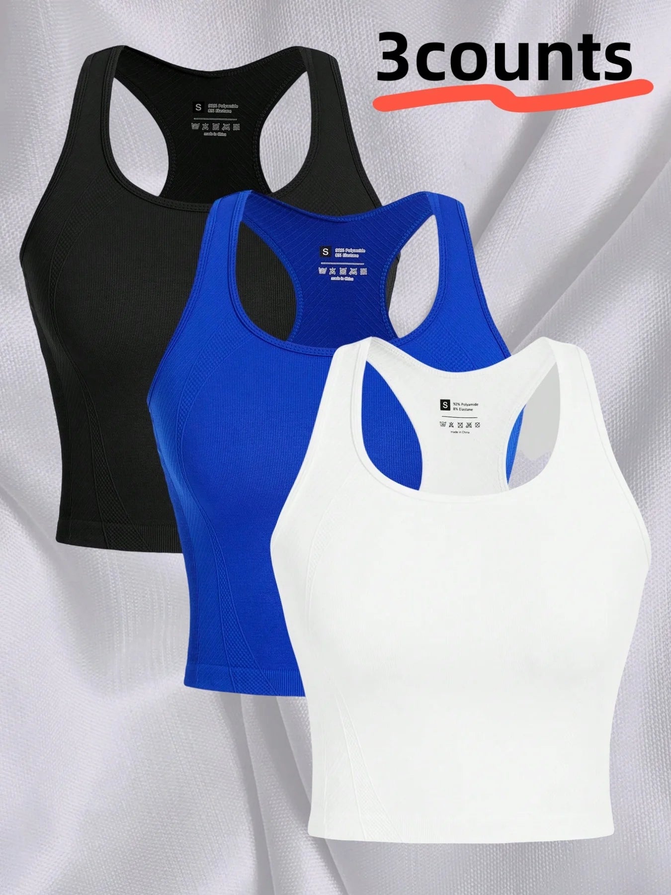 Sports Racing Back Spandex Fitness Top for Running / Gym Workout