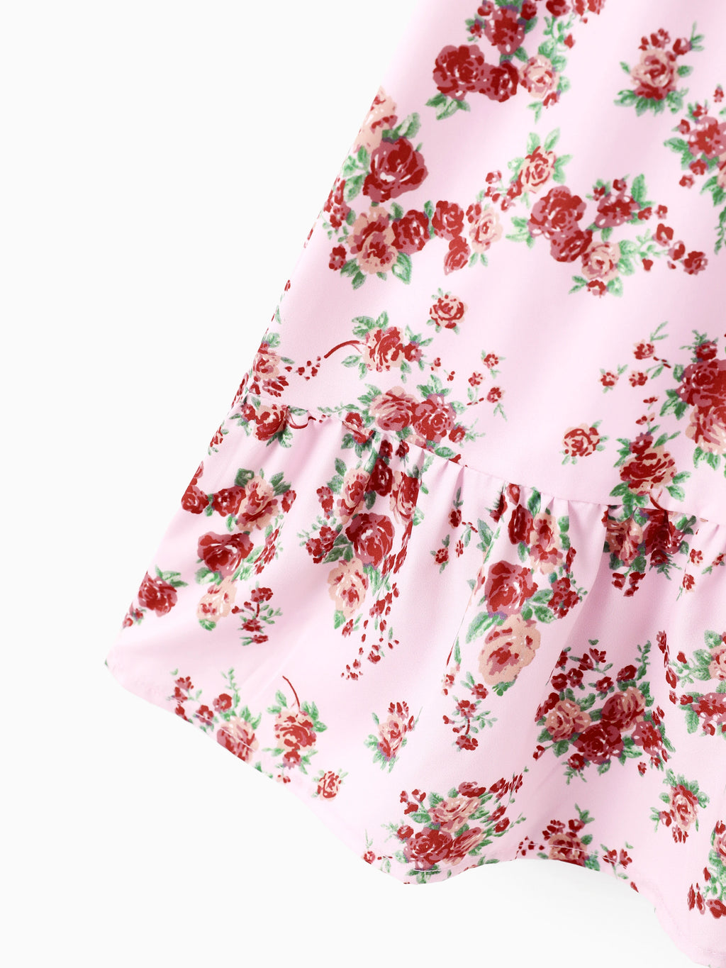 Matching Pink Floral Square Neck Dress - Mother Daughter Toddler Girl Outfit