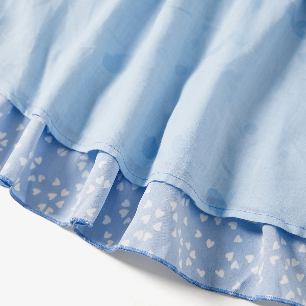 100% Cotton Matching Mother-Daughter Dot Print Ruffle Wrap Dress Set