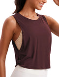 Womenn's Workout Sport Athletic Yoga Running Gym Loose Crop Sleeveless Shirts