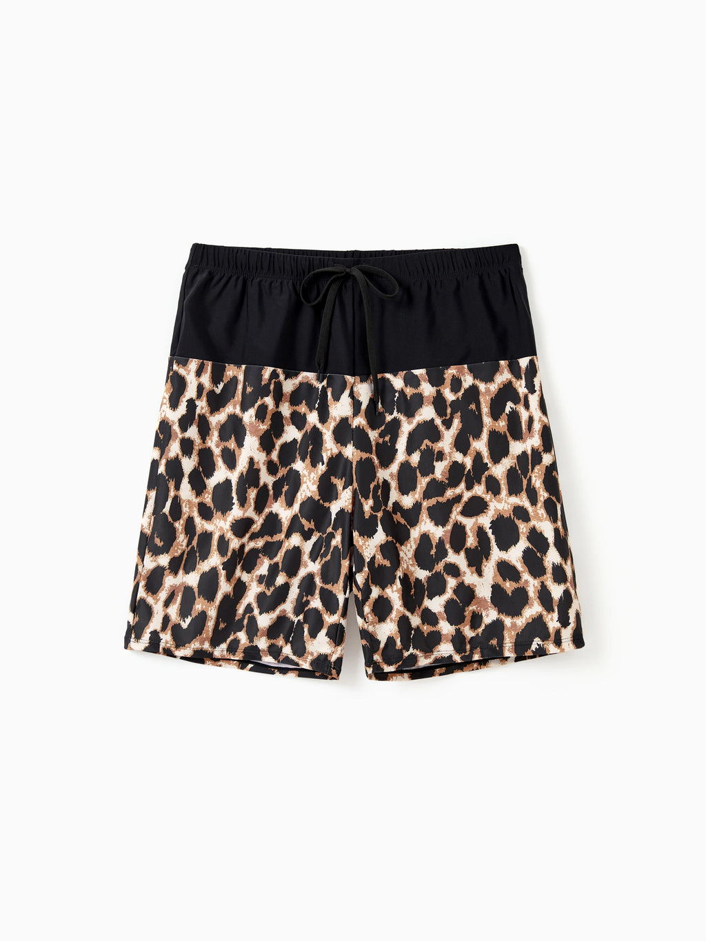 Family Matching Leopard Panel Piece Swimsuit / Swim Trunk Shorts