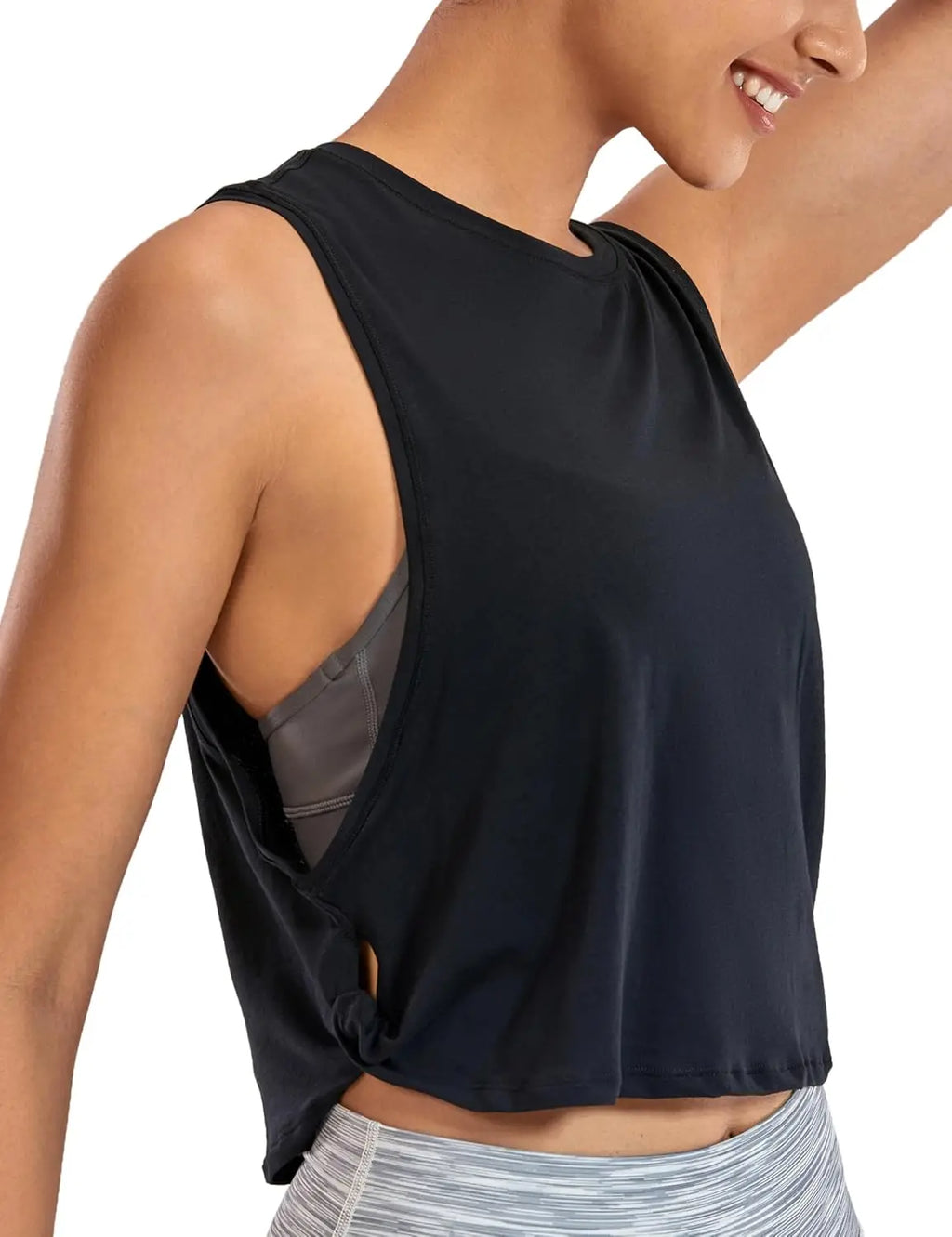 Womenn's Workout Sport Athletic Yoga Running Gym Loose Crop Sleeveless Shirts