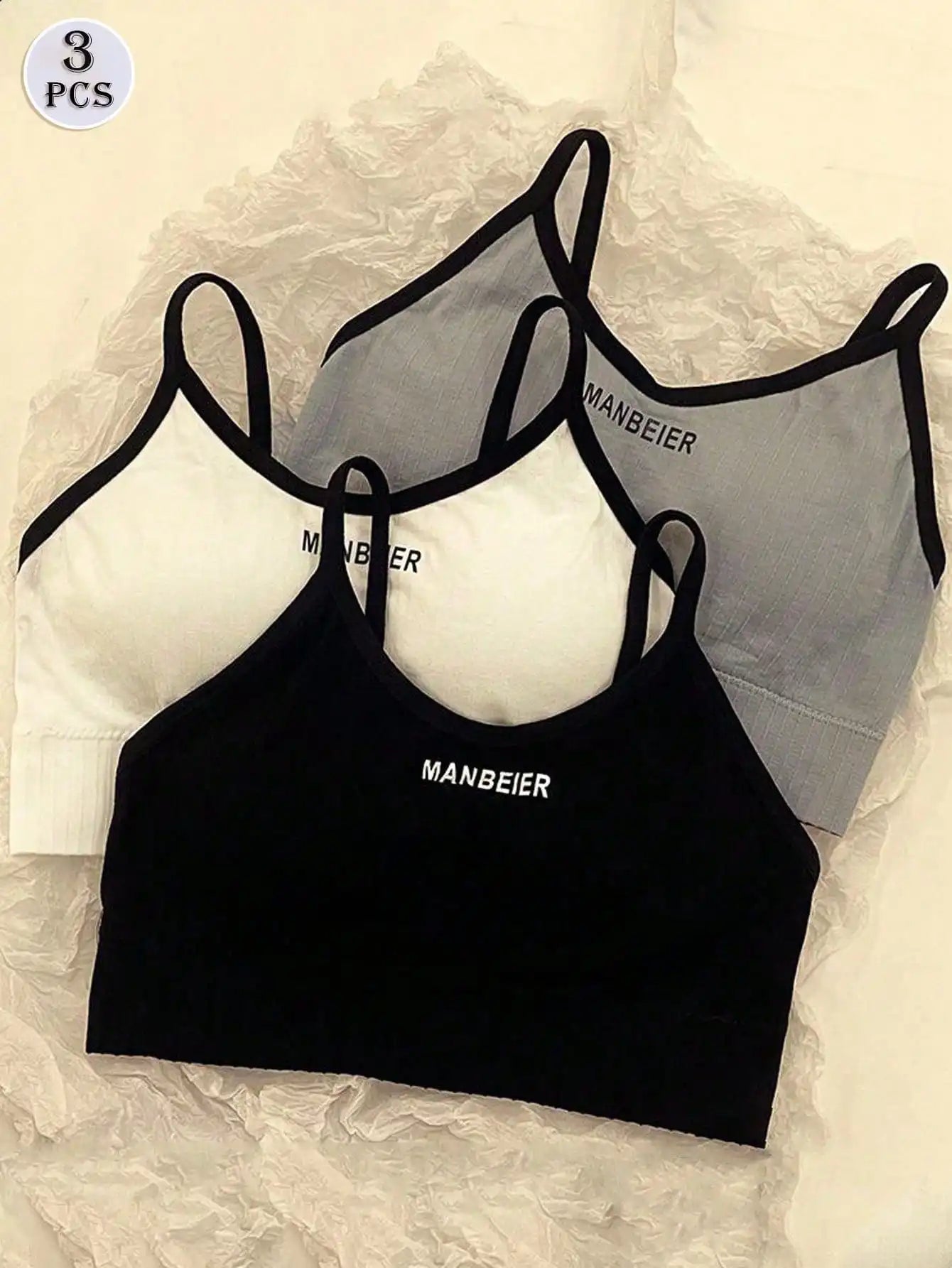 3-Pack Yoga Women's Bras, with Bra Pads