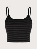 Goth Punk Striped Button Cami Top