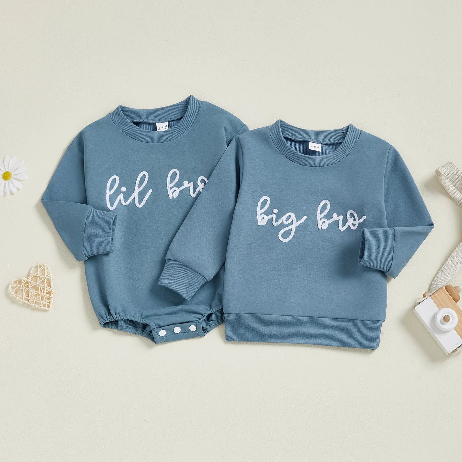 Baby Boy Long Sleeve Brothers Matching Outfits