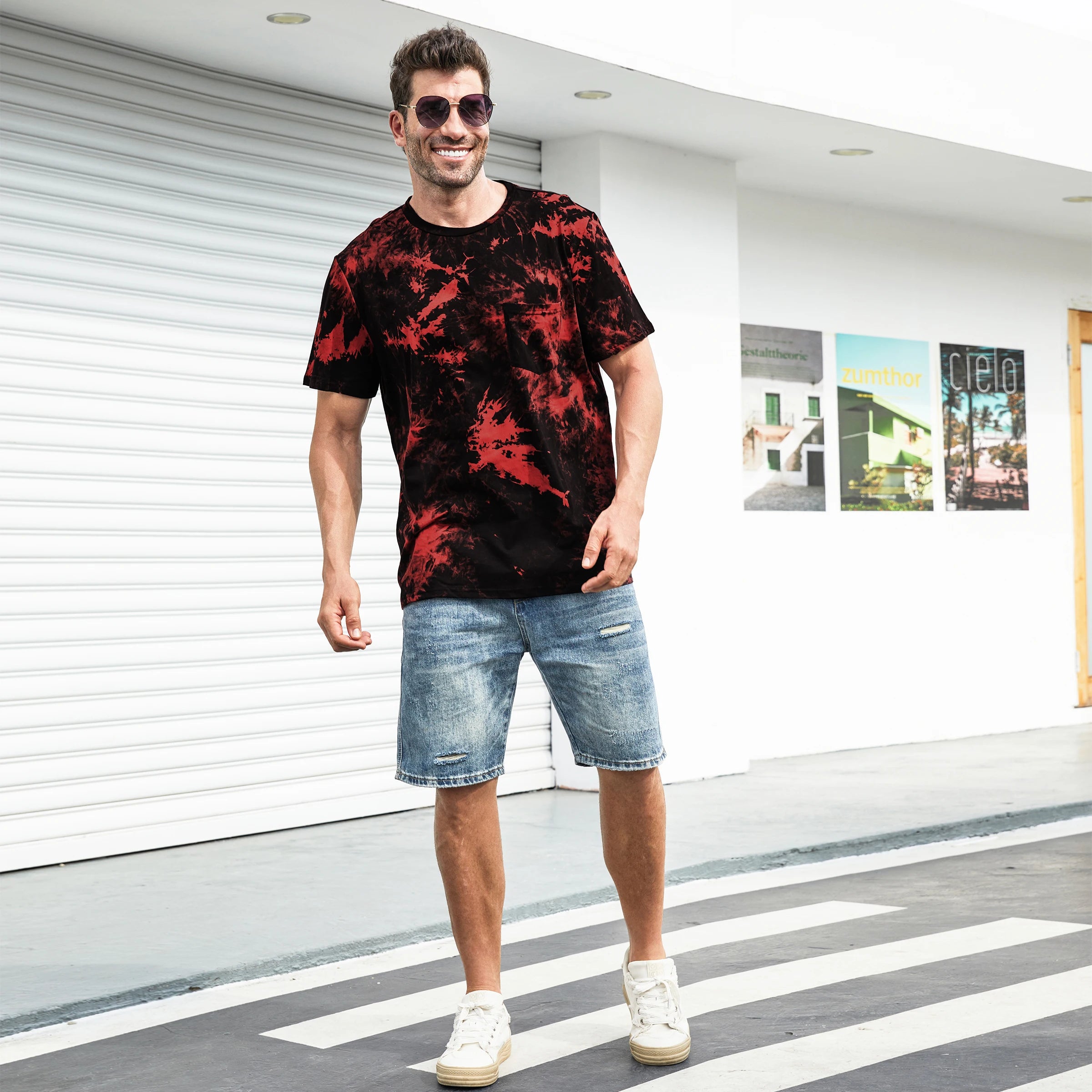 Family Matching Outfits Tie-Dyed Cotton Casual Romper T-Shirt Dress