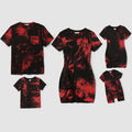 Family Matching Outfits Tie-Dyed Cotton Casual Romper T-Shirt Dress