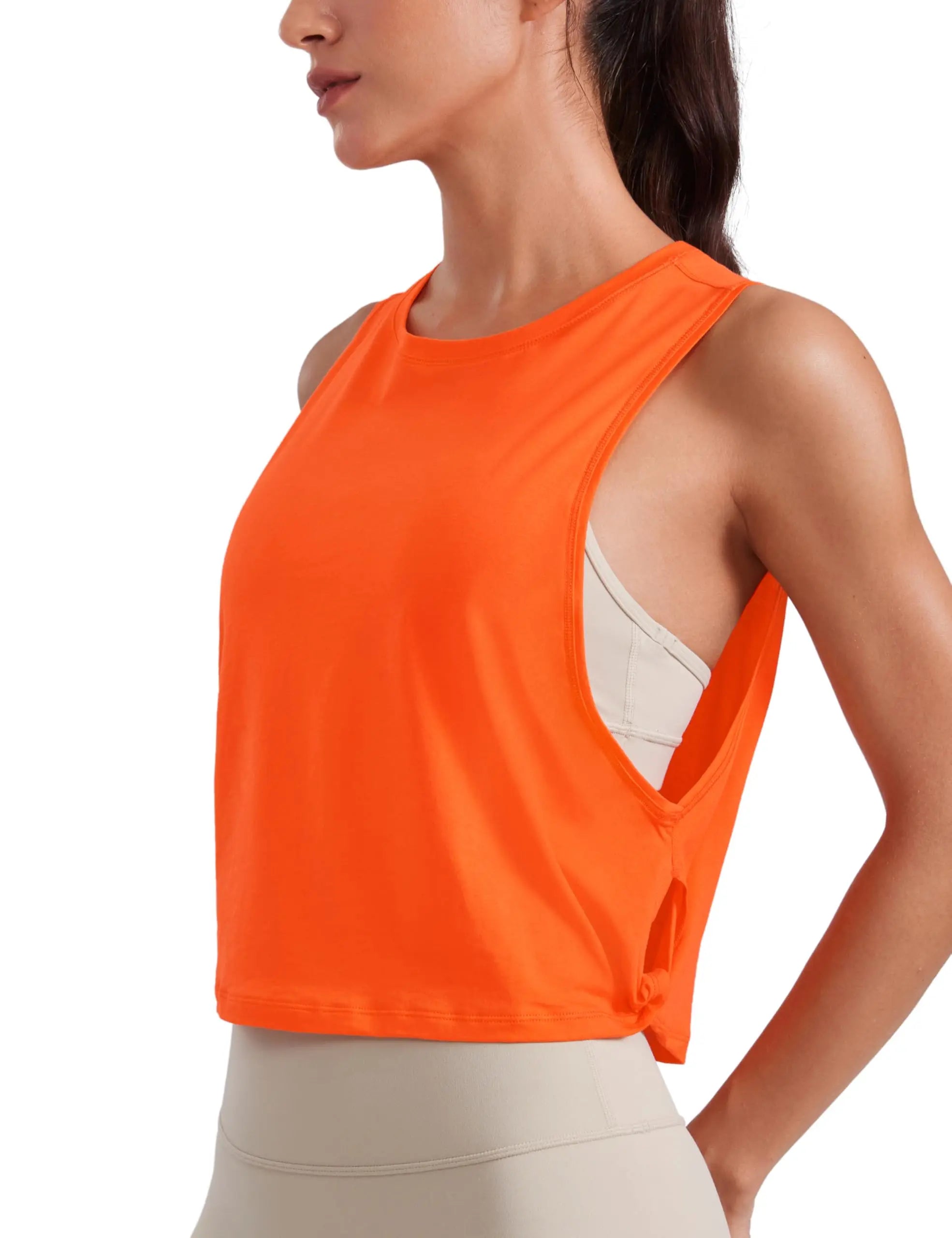 Womenn's Workout Sport Athletic Yoga Running Gym Loose Crop Sleeveless Shirts