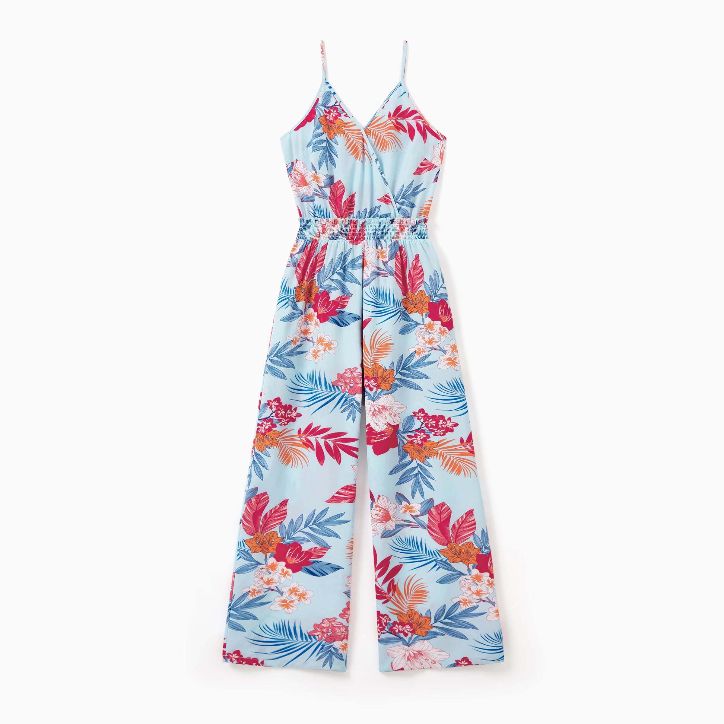 Matching Family Tropical Floral Jumpsuits for Vacation Beachwear