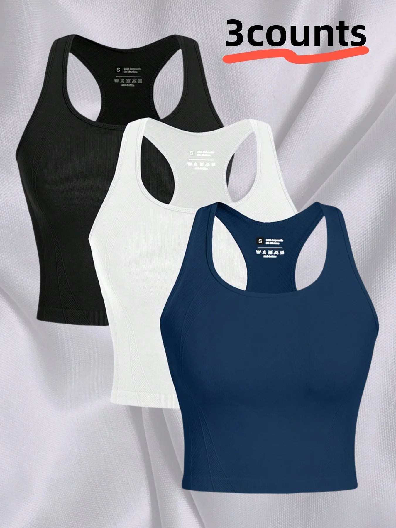 Sports Racing Back Spandex Fitness Top for Running / Gym Workout