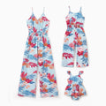 Matching Family Tropical Floral Jumpsuits for Vacation Beachwear