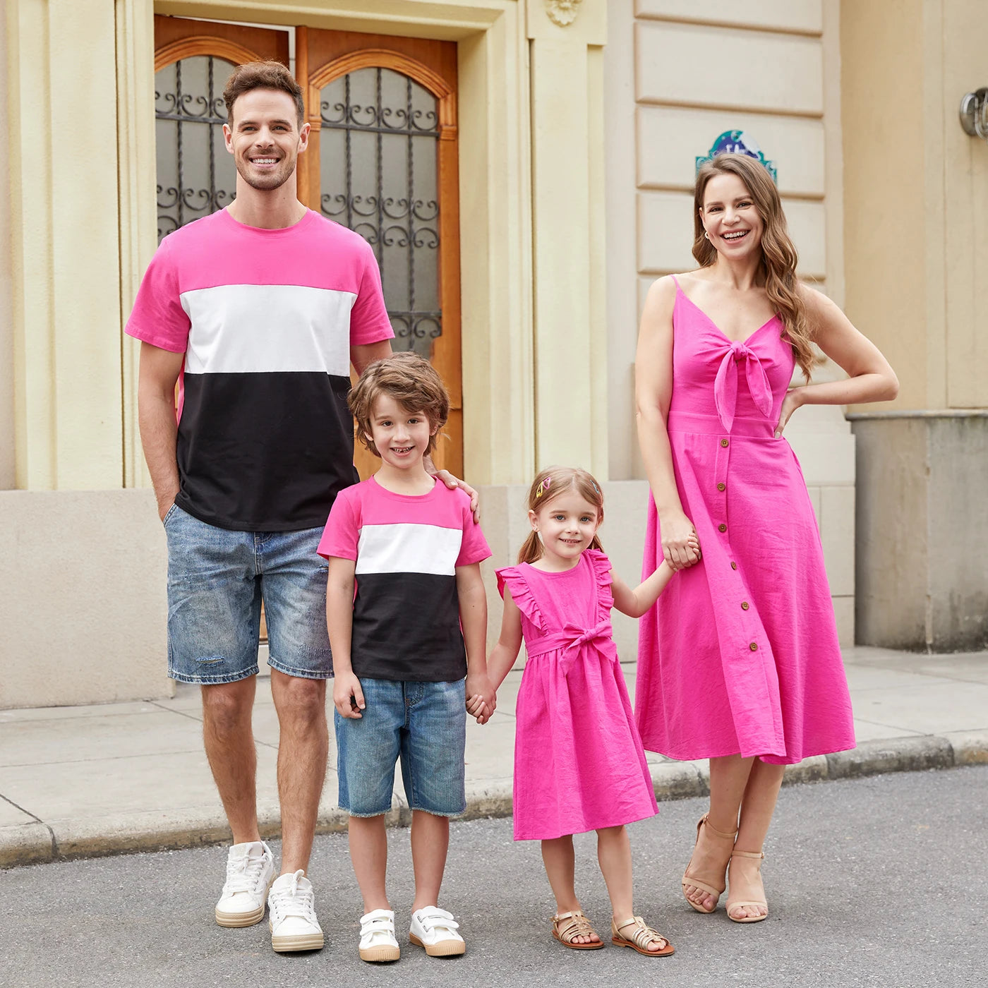 Family Matching Color block T-shirts