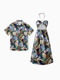 Couples Matching Hawaiian Set With Tropical Print