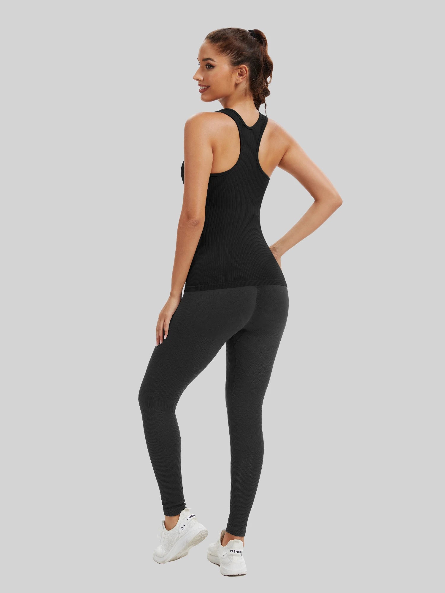 Workout Tank with Built-in Bra, Racerback Breathable Athletic Camisole