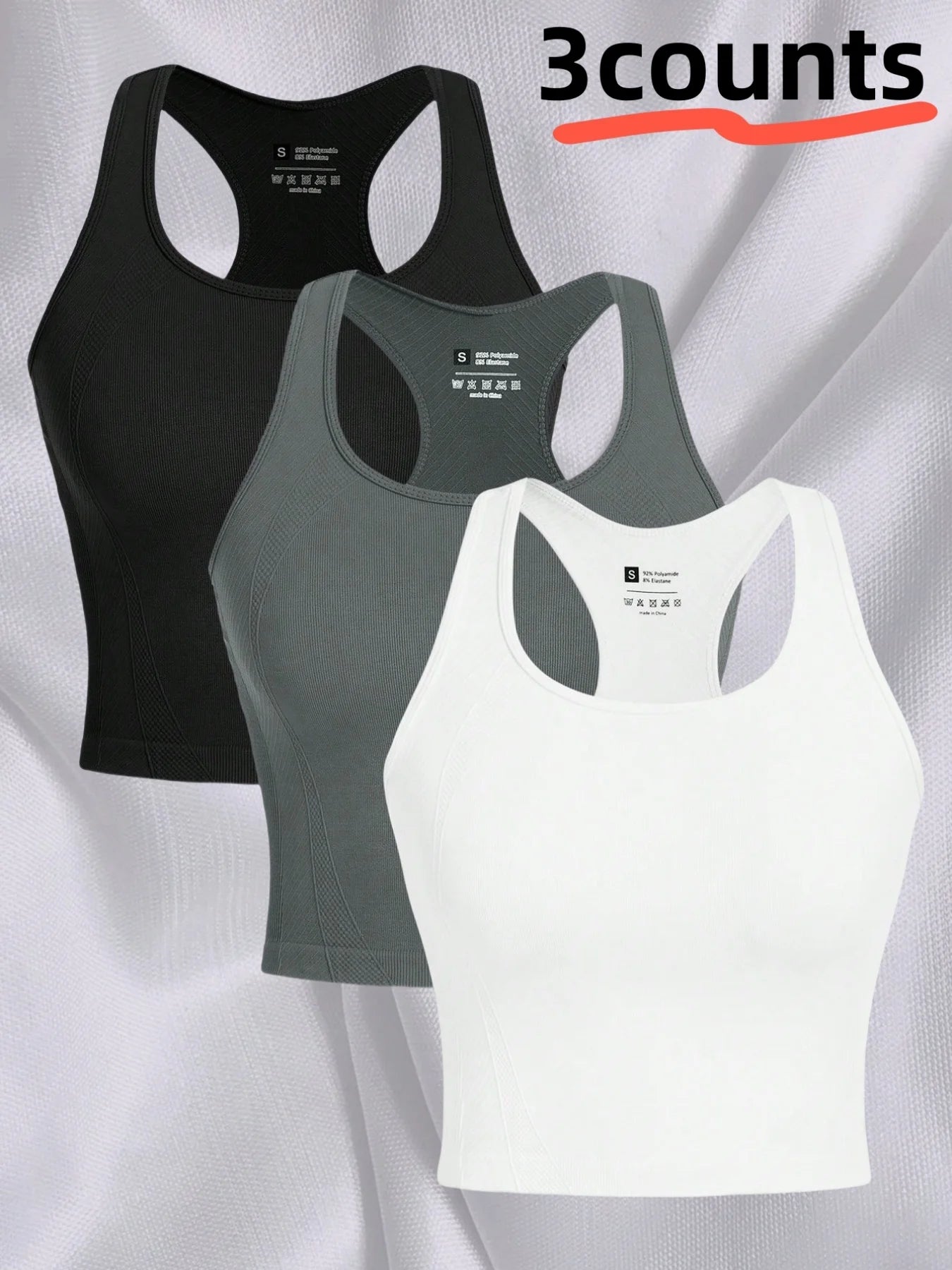 Sports Racing Back Spandex Fitness Top for Running / Gym Workout
