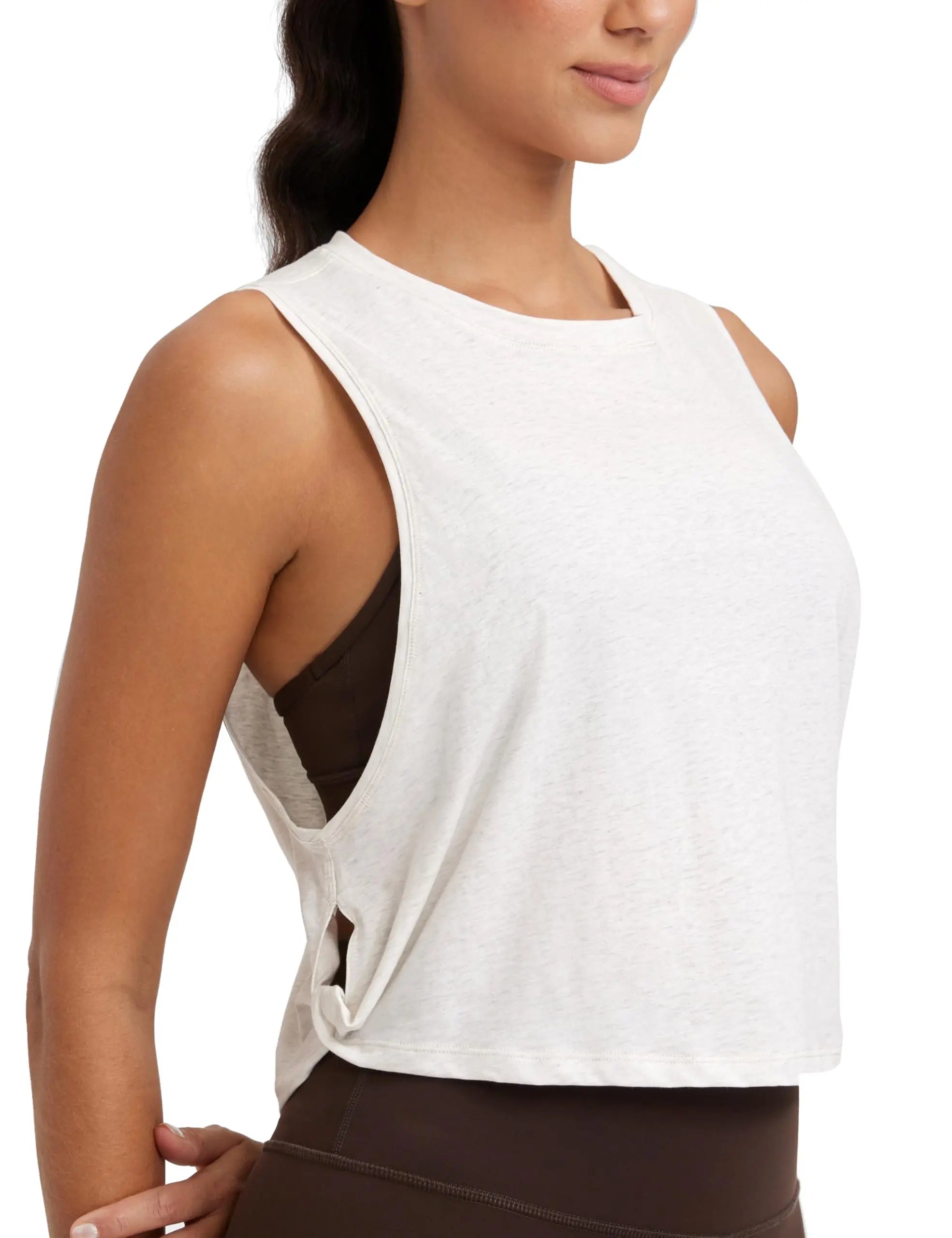 Womenn's Workout Sport Athletic Yoga Running Gym Loose Crop Sleeveless Shirts